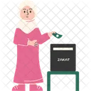 Woman Giving Zakat Donation  Icon