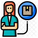 Woman Goods Delivery Package Icon