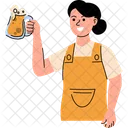 Beer Woman Pub Icon