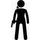 Woman Holding Pistol Holding Pistol Icon