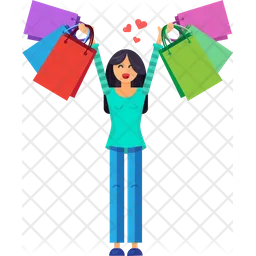 Woman Holding Shopping Bag  Icon