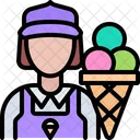 Woman Ice Cream Seller  Icon