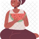 Woman Sitting Watermelon Icon