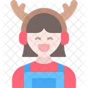 Woman Muffs Earmuffs Icon