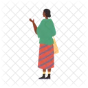 Woman Back Behind Icon