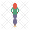 Standing Disheveled Woman Icon