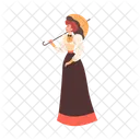 Victorian Woman Umbrella Icon