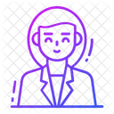 Young Female Muslim Girl Happy Woman Icon