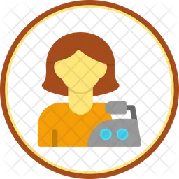 Woman Ironing Clothes  Icon