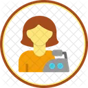 Woman Ironing Clothes Icon