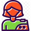 Woman Ironing Clothes  Icon