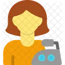 Woman Ironing Clothes  Icon