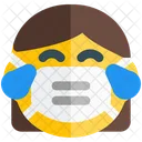 Woman Joy Emoji With Face Mask Emoji Icon