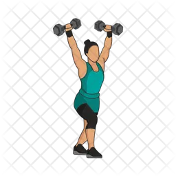 Woman lifting barbell  Icon