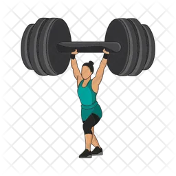 Woman lifting barbell  Icon