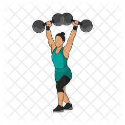 Woman lifting barbell  Icon