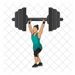Woman lifting barbell  Icon