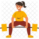 Woman Lifting Weights Icon