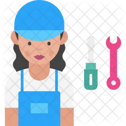 Woman Mechanic  Icon
