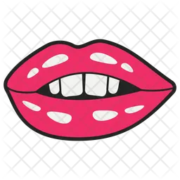 Woman Mouth Sticker  Icon