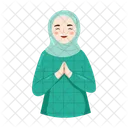 Woman Muslim Character Eid Ramadan Icon