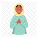 Woman Muslim Wearing Pashmina Eid Ramadan Icon
