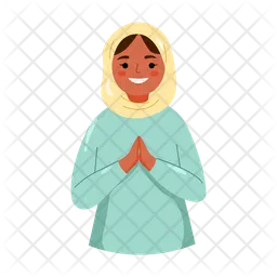 파시미나를 입은 이슬람 여성  아이콘