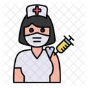 Woman Nurse Vaccination  Icon