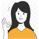 Woman Ok Gesture Accept Approve Icon