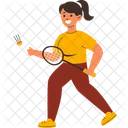 Badminton Player Woman Icon