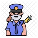 Woman Police Vaccination  Icon