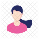 Woman Ponytail Hair Avatar  Icon