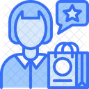 Woman Review Customer Review Shopping Feedback Icon