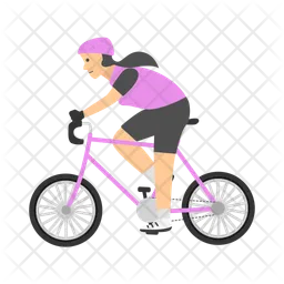 Woman riding a bicycle  Icon