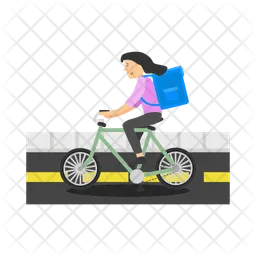 Woman riding a bicycle  Icon