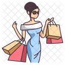 Woman Girl Shopping Icon