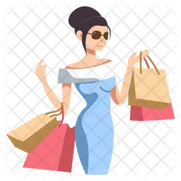 Woman Shopping  Icon