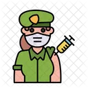 Woman Soldier Vaccination  Icon