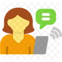 Woman Talking On Call Icon