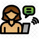 Woman Talking On Call Call Phone Icon