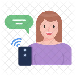 Woman Talking On Call  Icon