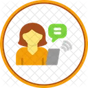 Woman Talking On Call  Icon