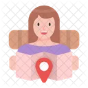 Woman Traveling By Helicopter Girl Going Trip By Helicopter Person Icon
