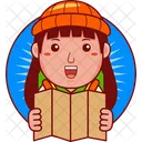 Cartoon Vacation Woman 아이콘