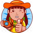 Cartoon Vacation Woman 아이콘