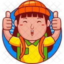 Cartoon Vacation Woman 아이콘