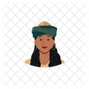 Woman Teal Turban Icon