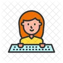 Woman Typing  Icon