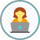 Woman Typing  Icon