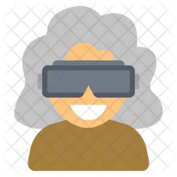 Woman use Virtual reality headset  Icon